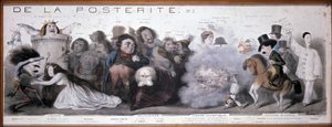 Il grande cammino della posterità: rappresentazione di tragedia e commedia (Dorval, ecc...) - Litografia di Benjamin Roubaud, Maison de Balzac, Parigi
