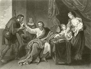 Alfred che divide il pane da Benjamin West