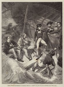 Il tenente Nelson si offre volontario per abbordare un premio in una violenta tempesta, 20 novembre 1777