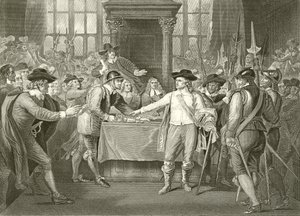 Oliver Cromwell scioglie il Lungo Parlamento da Benjamin West