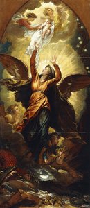 "La Donna Vestita di Sole Fugge dalla Persecuzione del Drago" da Benjamin West