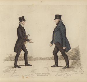 Eminenti Edimburghesi, alias Ateniesi Moderni, Rev William Muir, LLD, DD, Chiesa di St Stephen, Walter Cook, Esq, Scrittore al Segno (incisione colorata) da Benjamin William Crombie