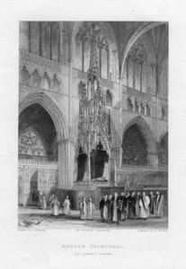 Il trono del vescovo, Cattedrale di Exeter, Devon, c1836-c1842