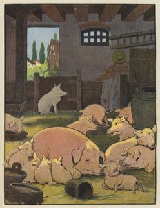 Maiali in un porcile da Benjamin Rabier