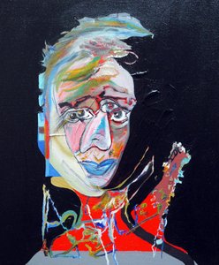 50 Major Writers In History : Virgina Woolf, 2015 (olio e acrilico su tela)