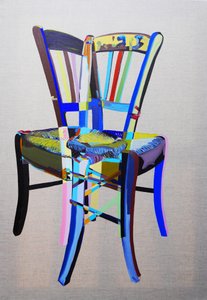 Chaise manifeste 1, 2023 (olio e acrilico su tela mista) da Benoit Erwann Boucherot