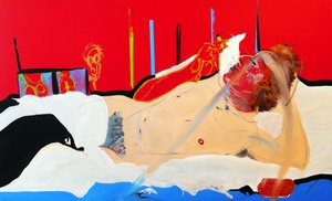 Olympia gainsbourienne, 2017 (olio e acrilico su tela)