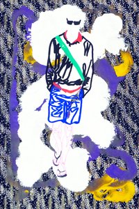 Passager 16, 2020 (acrilico su carta giapponese serigrafata) da Benoit Erwann Boucherot