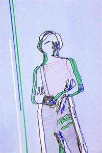 Passager 2, 2020 (acrilico su carta giapponese serigrafata) da Benoit Erwann Boucherot