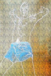 Passager 3, 2020 (acrilico su carta giapponese serigrafata) da Benoit Erwann Boucherot