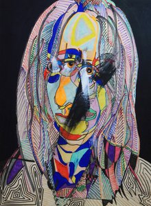 Surportrait : Virginie Despentes, 2021 (olio e acrilico su pannello di legno)