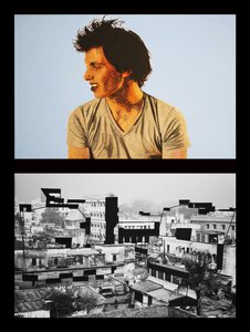 Yohan a Benares, 2005 (olio su 2 tele accostate) da Benoit Erwann Boucherot