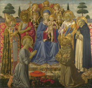 La Vergine e il Bambino in trono tra angeli e santi, 1460s da Benozzo Gozzoli