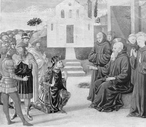 Totila davanti a San Benedetto da Benozzo Gozzoli