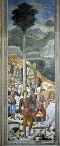 Arcieri in livrea, particolare del ciclo del Viaggio dei Magi nella cappella, 1460 circa (affresco) da Benozzo di Lese di Sandro Gozzoli