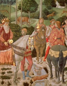 Piero de Medici (1416-69) come Gaspare, (dettaglio) dalla Processione dei Magi, c.1459-60