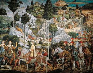 Processione dei Re Magi a Betlemme, di Benozzo Gozzoli da Benozzo di Lese di Sandro Gozzoli