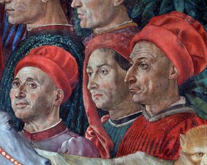 Il viaggio dei Magi (dettaglio dei volti nel corteo dei Magi) da Benozzo di Lese di Sandro Gozzoli