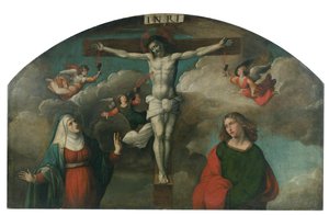 Crocifissione con la Vergine e San Giovanni Battista da Benvenuto Tisi da Garofalo
