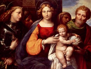 Vergine con Bambino e Santi Michele e Giuseppe da Benvenuto Tisi da Garofalo