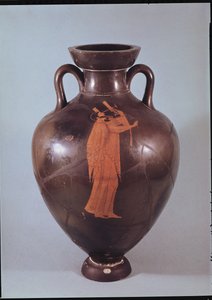 Anfora attica a figure rosse raffigurante un musicista che suona una lira da Berlin Painter