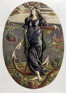 La speranza - Piatto ceramico, in "The work of Bernard Palissy" di C. Delange e C. Borneman, Parigi da Bernard (after) Palissy