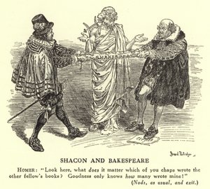 Shacon e Bakespeare - La paternità di Shakespeare (incisione) da Bernard (after) Partridge