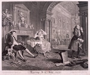 Marriage à la Mode, 1745, tavola II da Bernard Baron