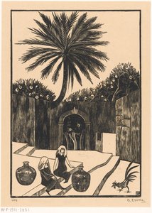Strada con gradini a Taormina in Sicilia da Bernard Essers (signed by artist)