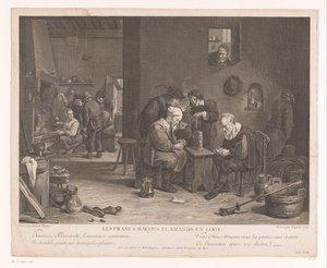Interno di una locanda con figure che giocano a carte da Bernard François Lépicié