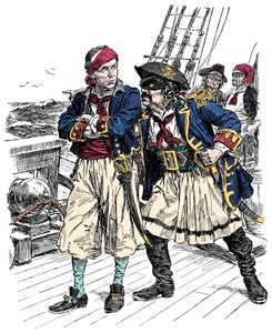 Due pirati minacciosi, illustrazione di Bernard Partridge (1861-1945) da 