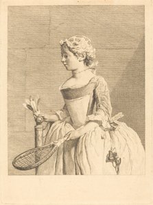 Giovane ragazza al volante da Bernard Lépicié after Jean Siméon Chardin