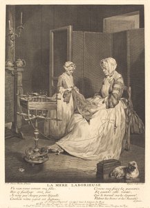 La madre laboriosa da Bernard Lépicié after Jean Siméon Chardin