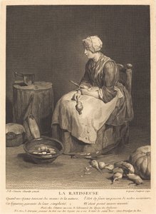 La rastrellatrice da Bernard Lépicié after Jean Siméon Chardin