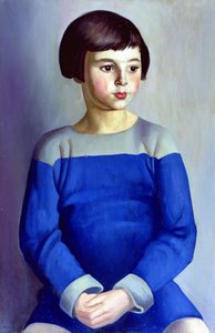 Bambino in blu da Bernard Meninsky