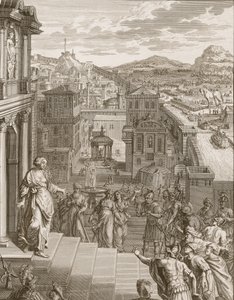Cassandra Predice ai Troiani il Loro Destino e Non è Creduta, 1731 da Bernard Picart
