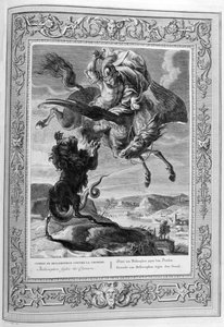 Chimera uccisa da Bellerofonte (incisione) da Bernard Picart