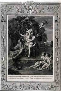 Dafne inseguita da Apollo e trasformata in albero di alloro da Bernard Picart