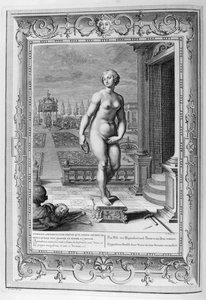 La scultura di Pigmalione (incisione) da Bernard Picart
