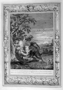 Tithonus, marito di Aurora, trasformato in cavalletta, 1733 da Bernard Picart