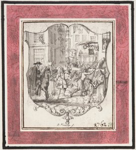 Vignette. Straßenszene eingefügt in Schildrahmen da Bernard Picart