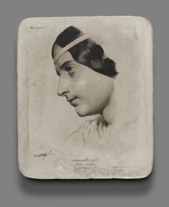 Pietra litografica per Testa di Donna per un libro modello