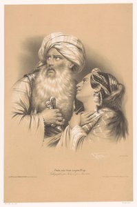 Uomo con turbante e donna che piange da Bernard Romain Julien