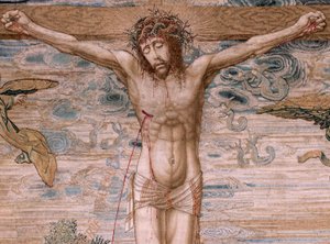 Arazzo fiammingo. Serie Baldacchino di Carlo V. Cristo della Misericordia. Pannello dell