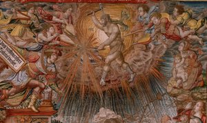Serie Gli Onori. Fortuna, La via degli Onori. Quinto arazzo della serie. Modello di cartoni animati dal circolo di Bernard van Orley e Jan Gossaert de Mabuse. Manifattura Pieter van Aelst, Bruxelles. da Bernard van Orley