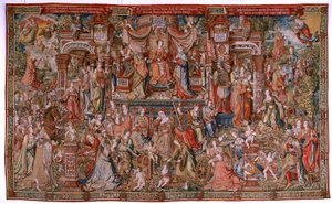 Arazzo fiammingo. Serie Gli Onori; Prudenza. Settimo arazzo della serie. Modello Cartonisti del circolo di Bernard van Orley e Jan Gossaert (Mabuse). Manifattura Pieter van Aelst, Bruxelles. Ca 1550. da Bernard van Orley