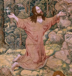 Serie La Passione di Cristo. Cristo nel Monte degli Ulivi. Manifattura Pieter de Pannemaeker, Bruxelles. Cartonista Barend van Orley. Ca 1518-1522. da Bernard van Orley