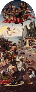 Mosè che divide il Mar Rosso alla presenza di San Michele da Bernard van Orley