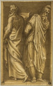 Due prigionieri in piedi in una nicchia da Bernardino Campi