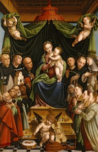 Madonna col Bambino in trono con Santi e Donatori da Bernardino Lanino